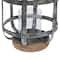 Grey Iron Industrial Candle Holder Lantern, 13&#x22; x 10&#x22; x 10&#x22;